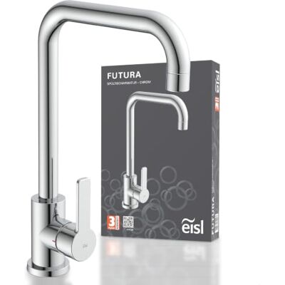 EISL Wasserhahn Küche FUTURA, Küchenarmatur, Spültischarmatur, Chrom 360 Grad schwenkbarer Wasserhahn Küche, Mischbatterie für die Spüle mit Einhebelmischer, Spültischarmatur, Chrom EISL Wasserhahn Küche FUTURA, Küchenarmatur, Spültischarmatur, Chrom 360 Grad schwenkbarer Wasserhahn Küche, Mischbatterie für die Spüle mit Einhebelmischer, Spültischarmatur, Chrom