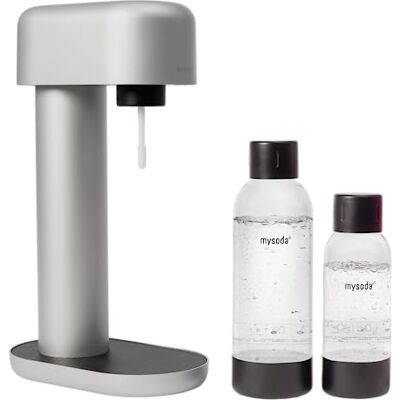 Mysoda : Ruby Set Wassersprudler Silber aus Aluminum mit 1L und 0.5L Quick-Lock BPA-freien Plastikflaschen (ohne CO2-Zylinder) Mysoda : Ruby Set Wassersprudler Silber aus Aluminum mit 1L und 0.5L Quick-Lock BPA-freien Plastikflaschen (ohne CO2-Zylinder)