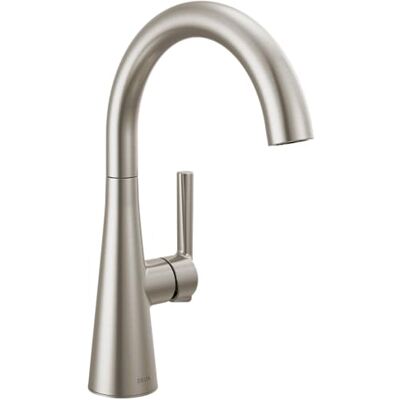DELTA Faucet Bar-Wasserhahn, gebürstetes Nickel, Bar-Spültisch-Wasserhahn, Einloch-gebürstetes Nickel, Nassbar-Armaturen, Vorbereitungs-Waschbeckenarmatur, Wasserhahn für Barspüle, SpotShield DELTA Faucet Bar-Wasserhahn, gebürstetes Nickel, Bar-Spültisch-Wasserhahn, Einloch-gebürstetes Nickel, Nassbar-Armaturen, Vorbereitungs-Waschbeckenarmatur, Wasserhahn für Barspüle, SpotShield