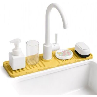 Generic Wasserhahn-Spritzschutz für Waschbecken, Abflussmatte, TPR, rutschfest, Erhöhtes Anti-Spritz-Design, 14,57 x 4,72 Zoll, weiche TPR-Abtropfmatte für Küchenarbeitsplatten im Badezimmer Generic Wasserhahn-Spritzschutz für Waschbecken, Abflussmatte, TPR, rutschfest, Erhöhtes Anti-Spritz-Design, 14,57 x 4,72 Zoll, weiche TPR-Abtropfmatte für Küchenarbeitsplatten im Badezimmer