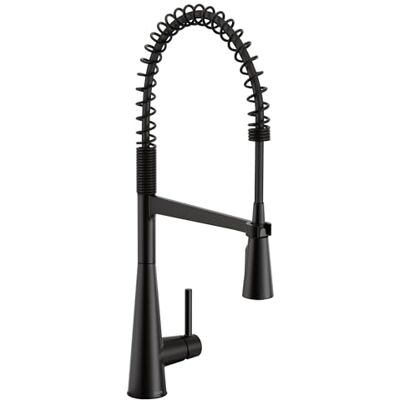 Moen 5925BL Sleek One-Handle Pre-Rinse High Arc Spring Pulldown Kitchen Faucet with Power Boost, Matte Black Moen 5925BL Sleek One-Handle Pre-Rinse High Arc Spring Pulldown Kitchen Faucet with Power Boost, Matte Black