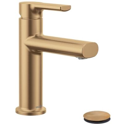 Moen Meena 84794BZG Einhand-Wasserhahn mit einem Loch, moderner Waschbeckenarmatur mit optionaler Deckplatte und Ablaufmontage, bronzefarben, goldfarben Moen Meena 84794BZG Einhand-Wasserhahn mit einem Loch, moderner Waschbeckenarmatur mit optionaler Deckplatte und Ablaufmontage, bronzefarben, goldfarben