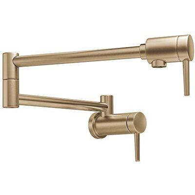 DELTA Faucet Moderner gebürsteter goldener Topffüller, Wasserhahn, -Topffüller, Gold, Topffüller, Wandhalterung, Topffüller, Messingkonstruktion, Champagnerbronze, 1165LF-CZ DELTA Faucet Moderner gebürsteter goldener Topffüller, Wasserhahn, -Topffüller, Gold, Topffüller, Wandhalterung, Topffüller, Messingkonstruktion, Champagnerbronze, 1165LF-CZ