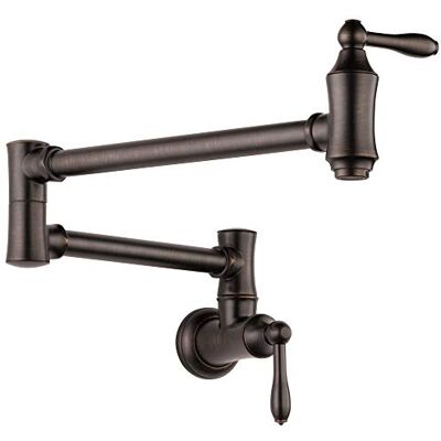 DELTA Traditioneller Topffüller aus ölgeriebener Bronze, Küchenarmatur, Wandmontage, venezianische Bronze, 1177LF-RB DELTA Traditioneller Topffüller aus ölgeriebener Bronze, Küchenarmatur, Wandmontage, venezianische Bronze, 1177LF-RB