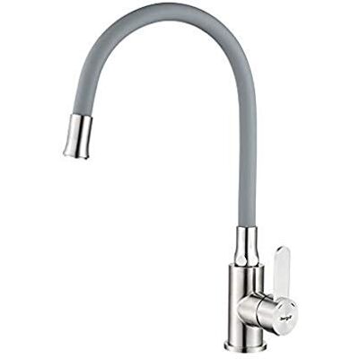 Ibergrif M22119-1 Einhebel-Küchenarmatur, 360° drehbar, Küchenarmatur mit Soft-Touch-Schlauch, Grau Ibergrif M22119-1 Einhebel-Küchenarmatur, 360° drehbar, Küchenarmatur mit Soft-Touch-Schlauch, Grau