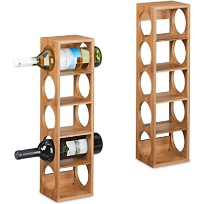 Relaxdays Weinregal für 5 Flaschen, 2er Set, Weinständer Bambus, HBT: 53 x 14 x 12 cm, Weinhalter stehend, Küche, Natur Relaxdays Weinregal für 5 Flaschen, 2er Set, Weinständer Bambus, HBT: 53 x 14 x 12 cm, Weinhalter stehend, Küche, Natur