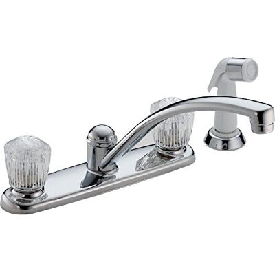 DELTA 2402LF Classic Zwei-Griff-Küchenarmatur mit Brause, Chrom DELTA 2402LF Classic Zwei-Griff-Küchenarmatur mit Brause, Chrom