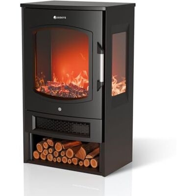Juskys ® Elektrokamin 1800W — Schwarz, elektrischer Standkamin mit LED-Flammeneffekt, WLAN/App-Steuerung, Fernbedienung Juskys ® Elektrokamin 1800W — Schwarz, elektrischer Standkamin mit LED-Flammeneffekt, WLAN/App-Steuerung, Fernbedienung