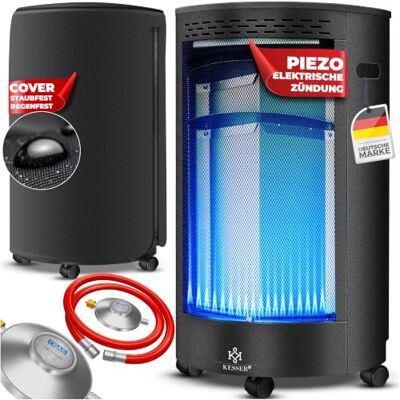 KESSER ® Gasheizer Keramik 4200 Watt Gas Heizstrahler inkl. Gasdruckregler Gasschlauch Gasheizofen inkl. Schutzhülle Gasheizgerät, Infrarot Keramikbrenner, Butan- oder Propangasflaschen, Schwarz KESSER ® Gasheizer Keramik 4200 Watt Gas Heizstrahler inkl. Gasdruckregler Gasschlauch Gasheizofen inkl. Schutzhülle Gasheizgerät, Infrarot Keramikbrenner, Butan- oder Propangasflaschen, Schwarz