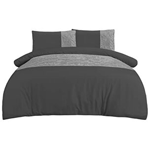 Sleepdown Bettwäsche-Set mit Kissenbezügen, 200 x 200 cm, Samt, Anthrazit Sleepdown Bettwäsche-Set mit Kissenbezügen, 200 x 200 cm, Samt, Anthrazit