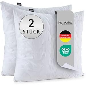 Komfortec Kopfkissen 45x45 cm 2 er Set, Höhenverstellbar Gesteppt Kissen, Deko Kissen, Oeko-TEX Zertifiziert, Allergiker geeignet Komfortec Kopfkissen 45x45 cm 2 er Set, Höhenverstellbar Gesteppt Kissen, Deko Kissen, Oeko-TEX Zertifiziert, Allergiker geeignet