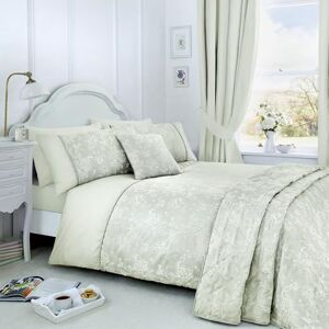 DREAMS AND DRAPES Dreams & Drapes Gewebtes Jasmin-Bettwäsche-Set, 55% Baumwolle, 45% Polyester, Super-King-Size-Bett, 260 x 220 cm, Grün, Jacquard, Blumenmuster, Fadenzahl 142 DREAMS AND DRAPES Dreams & Drapes Gewebtes Jasmin-Bettwäsche-Set, 55% Baumwolle, 45% Polyester, Super-King-Size-Bett, 260 x 220 cm, Grün, Jacquard, Blumenmuster, Fadenzahl 142