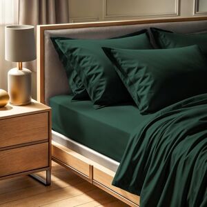 Nuit Des Rêves Premium Ranforce Super King Fitted Sheet (180 x 200+30 cm) 100% Cotton, 155 Thread Count, Dark Green Machine Washable at 30°C, Soft & Durable Nuit Des Rêves Premium Ranforce Super King Fitted Sheet (180 x 200+30 cm) 100% Cotton, 155 Thread Count, Dark Green Machine Washable at 30°C, Soft & Durable