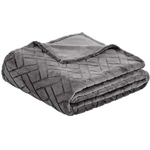 Amazon Fleece-Überwurf Kuscheldecke, geprägt – Grau, 150 x 200 cm Amazon Fleece-Überwurf Kuscheldecke, geprägt – Grau, 150 x 200 cm