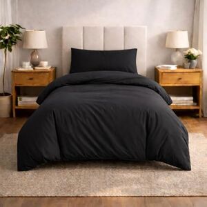 Komfortec Premium Mikrofaser Bettwäsche-Set - 135x200 cm, schwarz Komfortec Premium Mikrofaser Bettwäsche-Set - 135x200 cm, schwarz