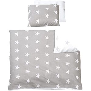 roba Babybettwäsche 80 x 80 Little Stars Bettwäsche Set 2 teilig mit Stern Motiv Baby Wiegenset 80x80 Decke & 40 x 35 Kissenbezug aus Baumwolle Grau / Weiß roba Babybettwäsche 80 x 80 Little Stars Bettwäsche Set 2 teilig mit Stern Motiv Baby Wiegenset 80x80 Decke & 40 x 35 Kissenbezug aus Baumwolle Grau / Weiß
