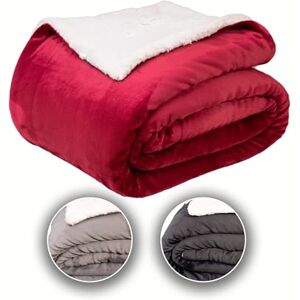 Komfortec Kuscheldecke 220x240 cm, Oeko-TEX Zertifizierte Flauschig Fleecedecke, warm Sherpa Sofaüberwurf, Dick Sofadecke, Burgund Komfortec Kuscheldecke 220x240 cm, Oeko-TEX Zertifizierte Flauschig Fleecedecke, warm Sherpa Sofaüberwurf, Dick Sofadecke, Burgund