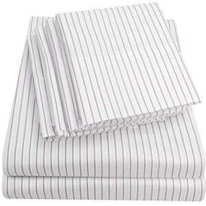 Sweet Home Collection Cal King Size Bettlaken, 6-teilig, 1500 Supreme Collection, fein gebürstete Mikrofaser, Tiefe Taschen, California-Kingsize-Bettlaken-Set, Bettwäsche – 2 zusätzliche Kissenbezüge, Weiß Sweet Home Collection Cal King Size Bettlaken, 6-teilig, 1500 Supreme Collection, fein gebürstete Mikrofaser, Tiefe Taschen, California-Kingsize-Bettlaken-Set, Bettwäsche – 2 zusätzliche Kissenbezüge, Weiß