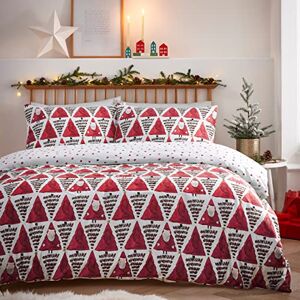 furn. Hide and Seek Santa Super King Bettbezug-Set, Baumwolle, Polyester, Rot furn. Hide and Seek Santa Super King Bettbezug-Set, Baumwolle, Polyester, Rot