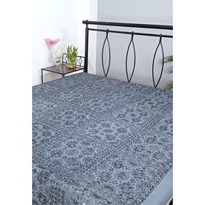 RAJRANG BRINGING RAJASTHAN TO YOU Rajrang BST02092 Bestickt mit mit Spiegeleffekt --Handarbeit Bettlaken, Tagesdecke im Baumwolle, grau RAJRANG BRINGING RAJASTHAN TO YOU Rajrang BST02092 Bestickt mit mit Spiegeleffekt --Handarbeit Bettlaken, Tagesdecke im Baumwolle, grau