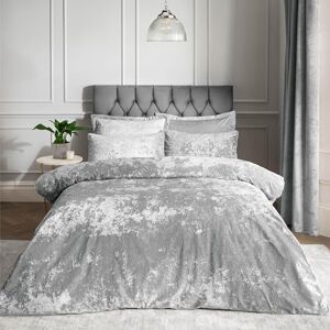 Catherine Lansfield gecrushter Samt Kingsize Bettwäsche-Set in silber Catherine Lansfield gecrushter Samt Kingsize Bettwäsche-Set in silber