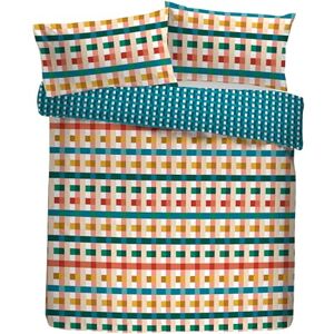 Fusion Bettbezug-Set, 100% recyceltes Polyester, Super-King-Size-Bett, 260 x 220 cm, Mehrfarbig, geometrisches Pinsonic-Muster mit 2 Kissenbezügen Fusion Bettbezug-Set, 100% recyceltes Polyester, Super-King-Size-Bett, 260 x 220 cm, Mehrfarbig, geometrisches Pinsonic-Muster mit 2 Kissenbezügen