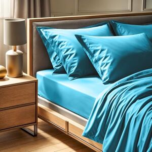 Nuit Des Rêves Premium Ranforce Super King Fitted Sheet (180x200+30 cm) 100% Cotton, 155 Thread Count, Turquoise Machine Washable at 30°C, Soft & Durable Nuit Des Rêves Premium Ranforce Super King Fitted Sheet (180x200+30 cm) 100% Cotton, 155 Thread Count, Turquoise Machine Washable at 30°C, Soft & Durable