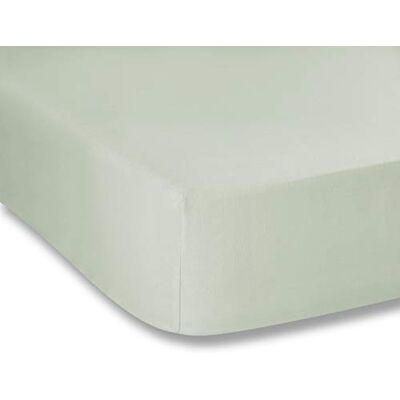 Bianca Plain Dyed Light Green Spannbettlaken, 135 x 200 cm, 100% Perkal-Baumwolle Bianca Plain Dyed Light Green Spannbettlaken, 135 x 200 cm, 100% Perkal-Baumwolle