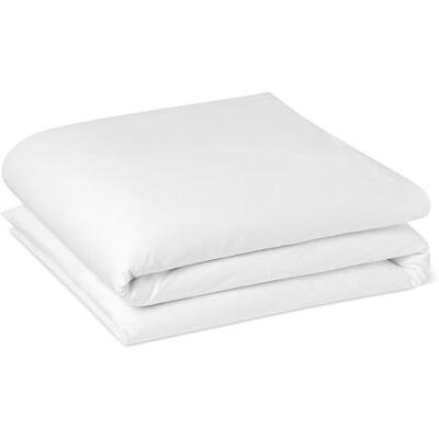 Amazon Deluxe Bettbezug, 100% Baumwolle Satin Fadenzahl 400, Superweich mit Druckknöpfen, 135 x 200 cm, Weiß Amazon Deluxe Bettbezug, 100% Baumwolle Satin Fadenzahl 400, Superweich mit Druckknöpfen, 135 x 200 cm, Weiß