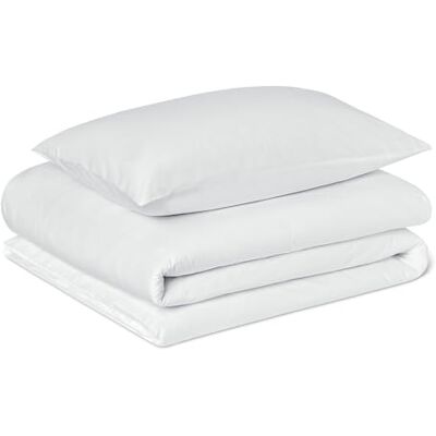 Amazon Bettwäsche-Set, 100% Bio-Baumwolle, GOTS- & OEKO-TEX-Zertifiziert, Bettbezug 135cm x 200cm & 1 Kissenbezug 50cm x 80cm, 2-teilig, Weiß Amazon Bettwäsche-Set, 100% Bio-Baumwolle, GOTS- & OEKO-TEX-Zertifiziert, Bettbezug 135cm x 200cm & 1 Kissenbezug 50cm x 80cm, 2-teilig, Weiß