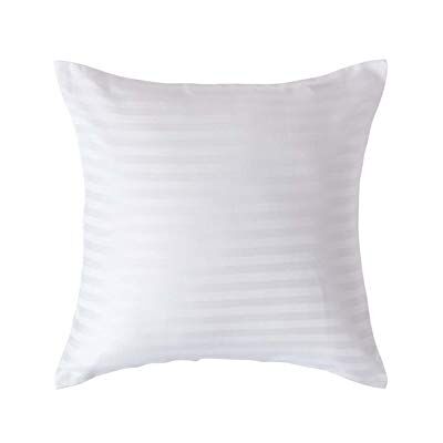 Homescapes 4er-Set Damast Kissenbezug 40x40 cm weiß mit Satin-Streifen & Reißverschluss, 100% ägyptische Baumwolle, Fadendichte 330 Homescapes 4er-Set Damast Kissenbezug 40x40 cm weiß mit Satin-Streifen & Reißverschluss, 100% ägyptische Baumwolle, Fadendichte 330
