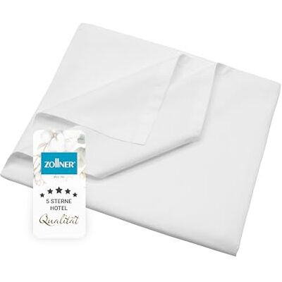 ZOLLNER Linon Bettlaken ohne Gummizug Bettdecke für den Sommer aus Reiner Baumwolle 290x300 cm weiß Hotelqualität ZOLLNER Linon Bettlaken ohne Gummizug Bettdecke für den Sommer aus Reiner Baumwolle 290x300 cm weiß Hotelqualität