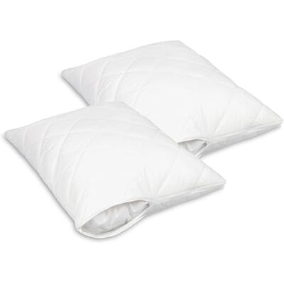 ZOLLNER 2er Set gesteppter Kissenschutz in 70x80 cm – atmungsaktiver Schonbezug mit Reißverschluss Baumwollmix waschbar bis 95°C Hotelqualität Oeko Tex® Zertifiziert ZOLLNER 2er Set gesteppter Kissenschutz in 70x80 cm – atmungsaktiver Schonbezug mit Reißverschluss Baumwollmix waschbar bis 95°C Hotelqualität Oeko Tex® Zertifiziert