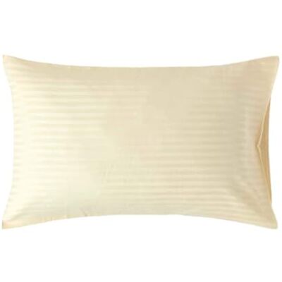 Homescapes 4er-Set Damast Kissenbezug vanille 48x74 cm mit Satin-Streifen & Hotelverschluss, 100% ägyptische Baumwolle, Fadendichte 330 Homescapes 4er-Set Damast Kissenbezug vanille 48x74 cm mit Satin-Streifen & Hotelverschluss, 100% ägyptische Baumwolle, Fadendichte 330
