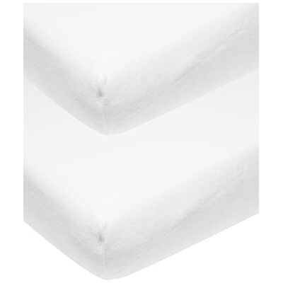 MEYCO Baby Molton Stretch Spannbettlaken 2er Pack 40x80/90cm wasserabsorbierender Matratzenschoner extra elastisch atmungsaktiv Bettauflage aus 80% Baumwolle Weiß MEYCO Baby Molton Stretch Spannbettlaken 2er Pack 40x80/90cm wasserabsorbierender Matratzenschoner extra elastisch atmungsaktiv Bettauflage aus 80% Baumwolle Weiß