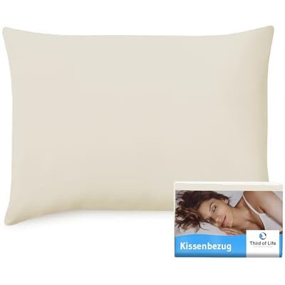 Third of Life Kissenbezug 50x70 cm Elfenbein-weiß Einzelpack, Mit Premium Mako-Baumwolle Double Jersey, Kissenhülle für 50 x 70 Kissen, Pillow case für Seitenschläferkissen, Oeko-Tex zertifizierter Polsterbezug Third of Life Kissenbezug 50x70 cm Elfenbein-weiß Einzelpack, Mit Premium Mako-Baumwolle Double Jersey, Kissenhülle für 50 x 70 Kissen, Pillow case für Seitenschläferkissen, Oeko-Tex zertifizierter Polsterbezug