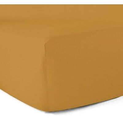 Le linge de Jules Spannbettlaken, 100% Baumwolle, Fadenzahl 57, Safran, 160 x 200 cm 30 cm Ecke Le linge de Jules Spannbettlaken, 100% Baumwolle, Fadenzahl 57, Safran, 160 x 200 cm 30 cm Ecke