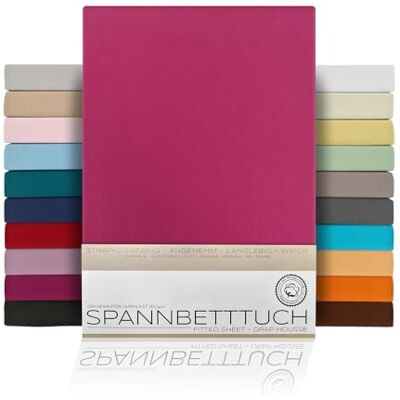 BEAUTEX Spannbettlaken Jersey Baumwolle Topper 200x200x15 cm Bordeaux atmungsaktiv, hautfreundlich, rundum elastisch, perfekte Passform, formstabil, 160 g/m², pflegeleicht, viele Farben BEAUTEX Spannbettlaken Jersey Baumwolle Topper 200x200x15 cm Bordeaux atmungsaktiv, hautfreundlich, rundum elastisch, perfekte Passform, formstabil, 160 g/m², pflegeleicht, viele Farben