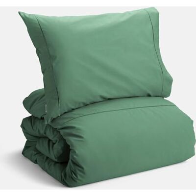Bianca Plain Dyed Percale Jade Bettwäsche + Kissenbezug + Spannbettlaken 155 x 280 + 50 x 80 + 90 x 200 cm Bianca Plain Dyed Percale Jade Bettwäsche + Kissenbezug + Spannbettlaken 155 x 280 + 50 x 80 + 90 x 200 cm