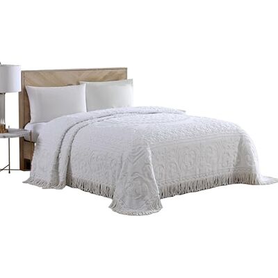 Beatrice Home Fashions Medallion Chenille-Tagesdecke, Queensize, Weiß Beatrice Home Fashions Medallion Chenille-Tagesdecke, Queensize, Weiß