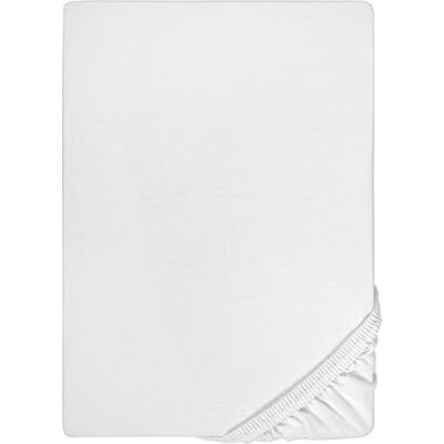 Biberna Marc Weiß Jersey Spannbettlaken - Bettlaken für Standardmatratzen Biberna Marc Weiß Jersey Spannbettlaken - Bettlaken für Standardmatratzen
