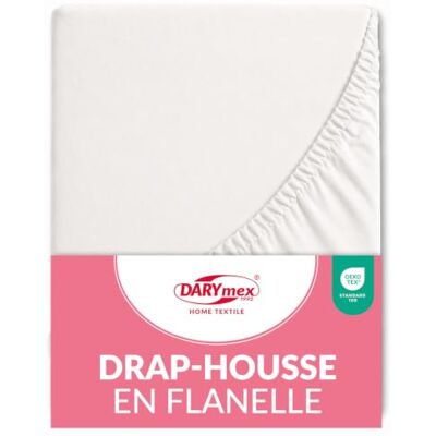 DARYmex Biber Spannbetttuch 160 x 200 cm Flanell Spannbettlaken Baumwolle für Matratzenhöhe bis 20 cm Warm Weich Ecru DARYmex Biber Spannbetttuch 160 x 200 cm Flanell Spannbettlaken Baumwolle für Matratzenhöhe bis 20 cm Warm Weich Ecru