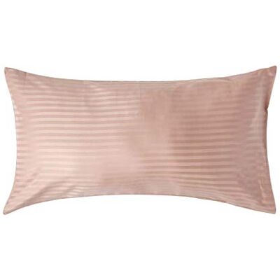 Homescapes 2er-Set Damast Kissenbezug Taupe-beige 50x90 cm mit Satin-Streifen & Hotelverschluss, 100% ägyptische Baumwolle, Fadendichte 330 Homescapes 2er-Set Damast Kissenbezug Taupe-beige 50x90 cm mit Satin-Streifen & Hotelverschluss, 100% ägyptische Baumwolle, Fadendichte 330