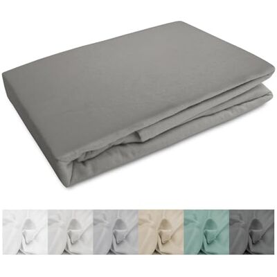 DARYmex Biber Spannbetttuch 200x220 cm, Flanell, Baumwolle, Grau Flanell Spannbettlaken, warm und weich, 160 g/m², mit Gummizug, Matratzenhöhe bis 20 cm, Schlafzimmer DARYmex Biber Spannbetttuch 200x220 cm, Flanell, Baumwolle, Grau Flanell Spannbettlaken, warm und weich, 160 g/m², mit Gummizug, Matratzenhöhe bis 20 cm, Schlafzimmer