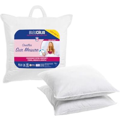 Bleu Calin Bleu Câlin Set aus 2 Kopfkissen mit individueller Füllmengenregulation, 60x60 cm, Weiß, OCRZ Bleu Calin Bleu Câlin Set aus 2 Kopfkissen mit individueller Füllmengenregulation, 60x60 cm, Weiß, OCRZ