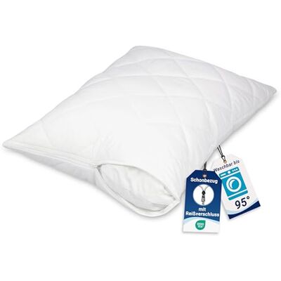 ZOLLNER gesteppter Kissenschutz in 50x70 cm – atmungsaktiver Schonbezug mit Reißverschluss Baumwollmix waschbar bis 95°C Hotelqualität Oeko Tex® Zertifiziert ZOLLNER gesteppter Kissenschutz in 50x70 cm – atmungsaktiver Schonbezug mit Reißverschluss Baumwollmix waschbar bis 95°C Hotelqualität Oeko Tex® Zertifiziert