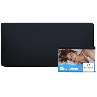 Third of Life Kissenbezug 40x80 cm Schwarz Einzelpack, Mit Premium Mako-Baumwolle Weicher Kopfkissen-Bezug für 40 x 80 Kissen, Pillow Cover für Seitenschläferkissen, Oeko-Tex zertifizierte Kissenhüllen Third of Life Kissenbezug 40x80 cm Schwarz Einzelpack, Mit Premium Mako-Baumwolle Weicher Kopfkissen-Bezug für 40 x 80 Kissen, Pillow Cover für Seitenschläferkissen, Oeko-Tex zertifizierte Kissenhüllen