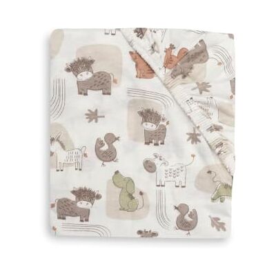 Jollein Spannbettlaken Jersey 70/75x140/150cm Barn Buddies Für Kinderbett, 100% Baumwolle, Mit Gummizug, Oeko-Tex Zertifiziert Jollein Spannbettlaken Jersey 70/75x140/150cm Barn Buddies Für Kinderbett, 100% Baumwolle, Mit Gummizug, Oeko-Tex Zertifiziert