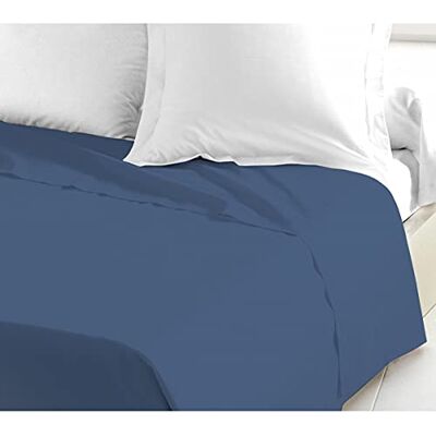 Home Linge Passion - Flachlaken, 100% Baumwolle, Intense Blau - Flachlaken Home Linge Passion - Flachlaken, 100% Baumwolle, Intense Blau - Flachlaken