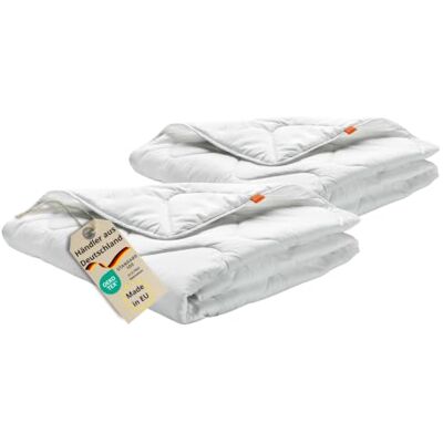 sleepling Bettdecke 155x220 cm 2er Set, leichte Sommerdecke Sommerbettdecke leicht 155 x 220, Made in EU, OEKO-Tex 100, Waschbar 60 Grad, 2 teilig, 2 Stück, Basic 100 sleepling Bettdecke 155x220 cm 2er Set, leichte Sommerdecke Sommerbettdecke leicht 155 x 220, Made in EU, OEKO-Tex 100, Waschbar 60 Grad, 2 teilig, 2 Stück, Basic 100